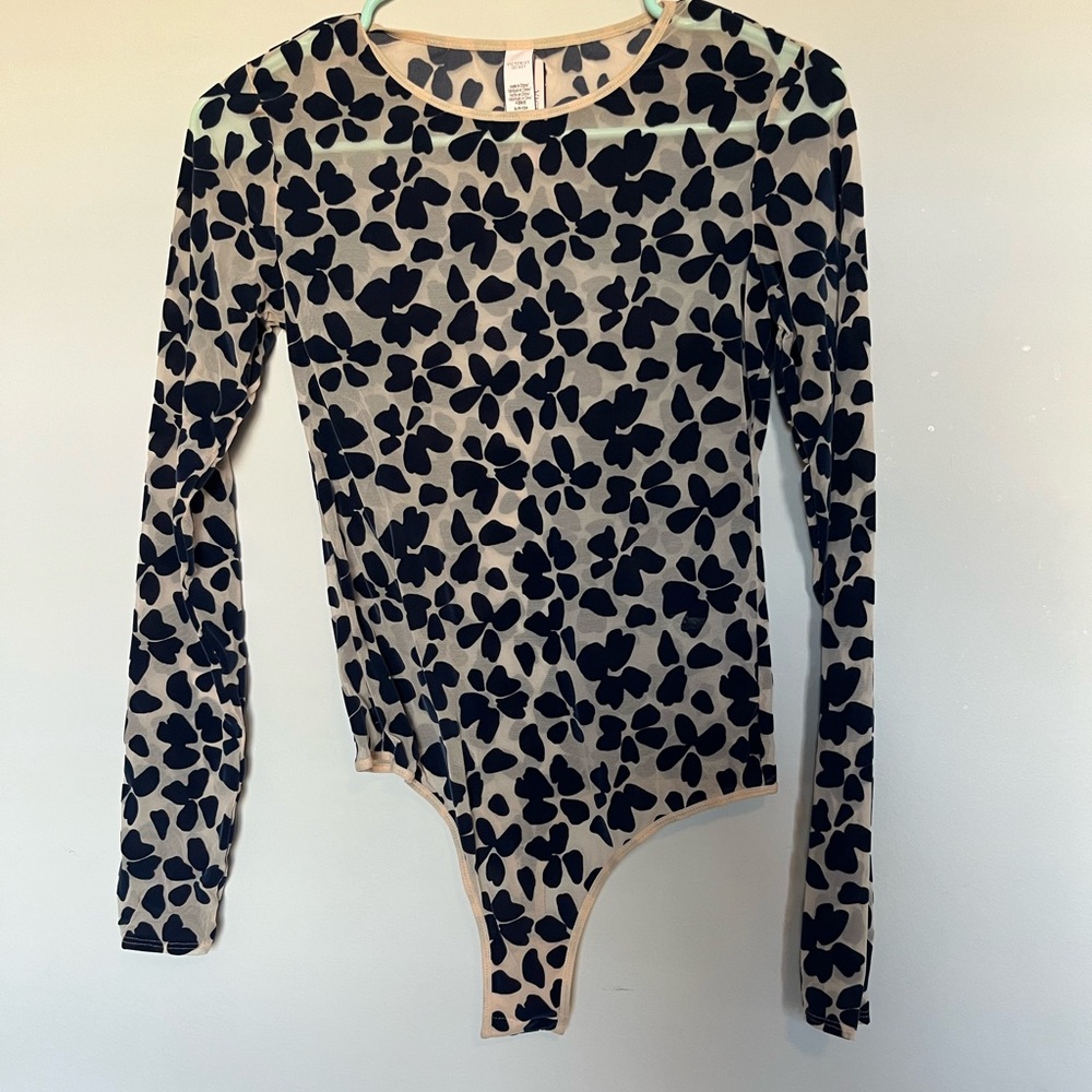 Victoria's Secret Navy and Cream Floral Bodysuit